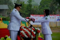  Irup Peringatan HUT RI ke 72, Bupati Yopi Basah Kuyup