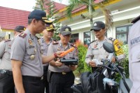 Guna menunjang Tugas, Kapolres Pelalawan serahkan 20 unit Kendaraan Operasional Bhabinkamtibmas