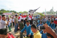 Jelang Perayaan HUT RI Ke 71  Yonif 132/Bima Sakti Gelar Kampar Merdeka Fun Bike 2016  