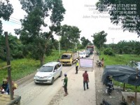 Rawan Longsor Jalan Lintas Riau - Sumbar, Tim Urai Macet Polres Kampar Intensifkan Patroli