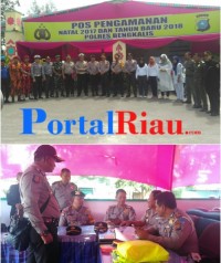 Kunjungan Dir Pam Obvit Polda Riau ke pos Pengamanan Natal dan Tahun Baru di Mandau