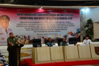 Danrem 031/Wirabima Menghadiri Rapat Koordinasi Gubri Dengan Instansi Forkopimda Dan Bupati/Walikota